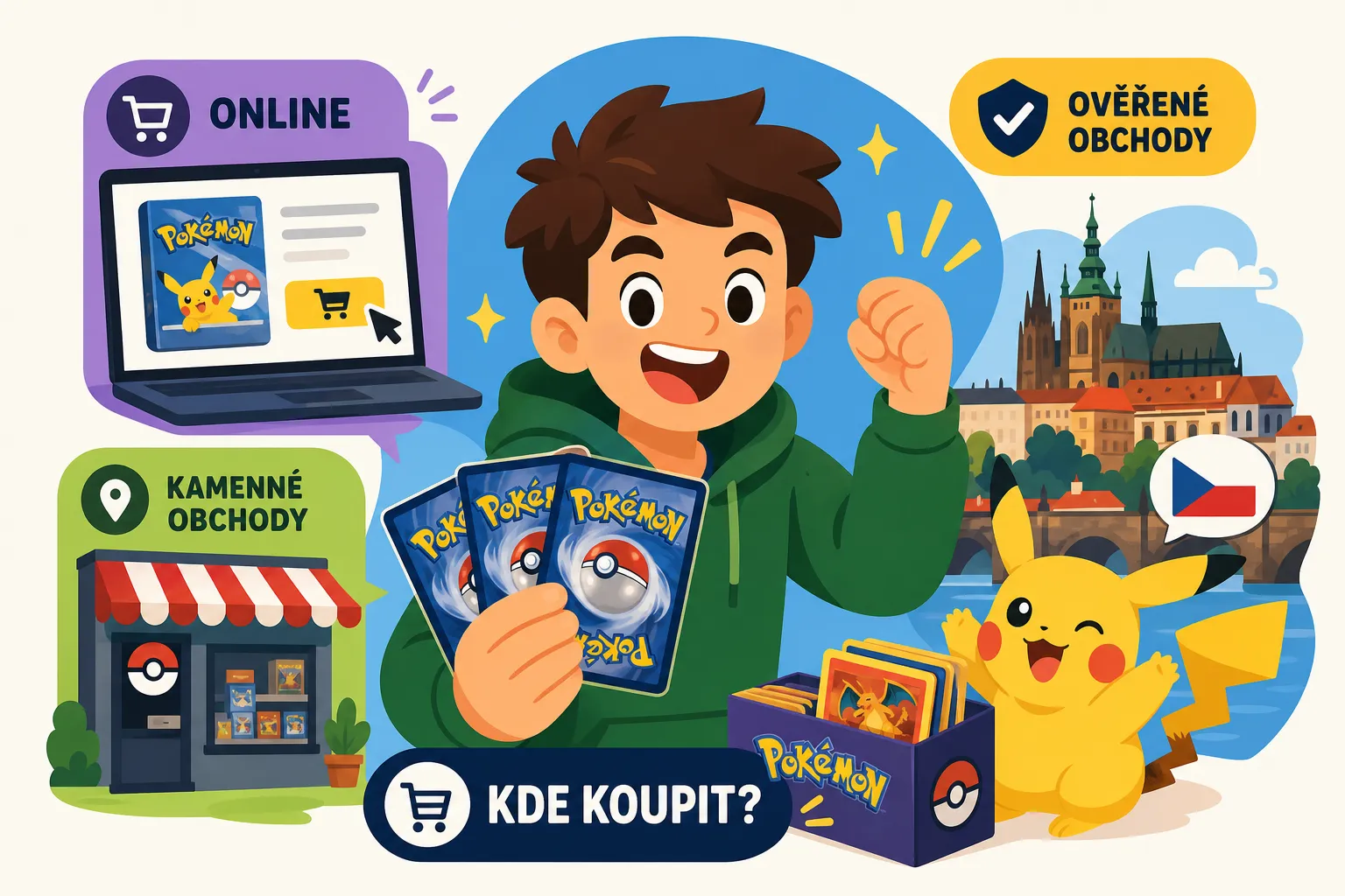 Kde koupit Pokémon karty v Česku: průvodce pro rok 2026
