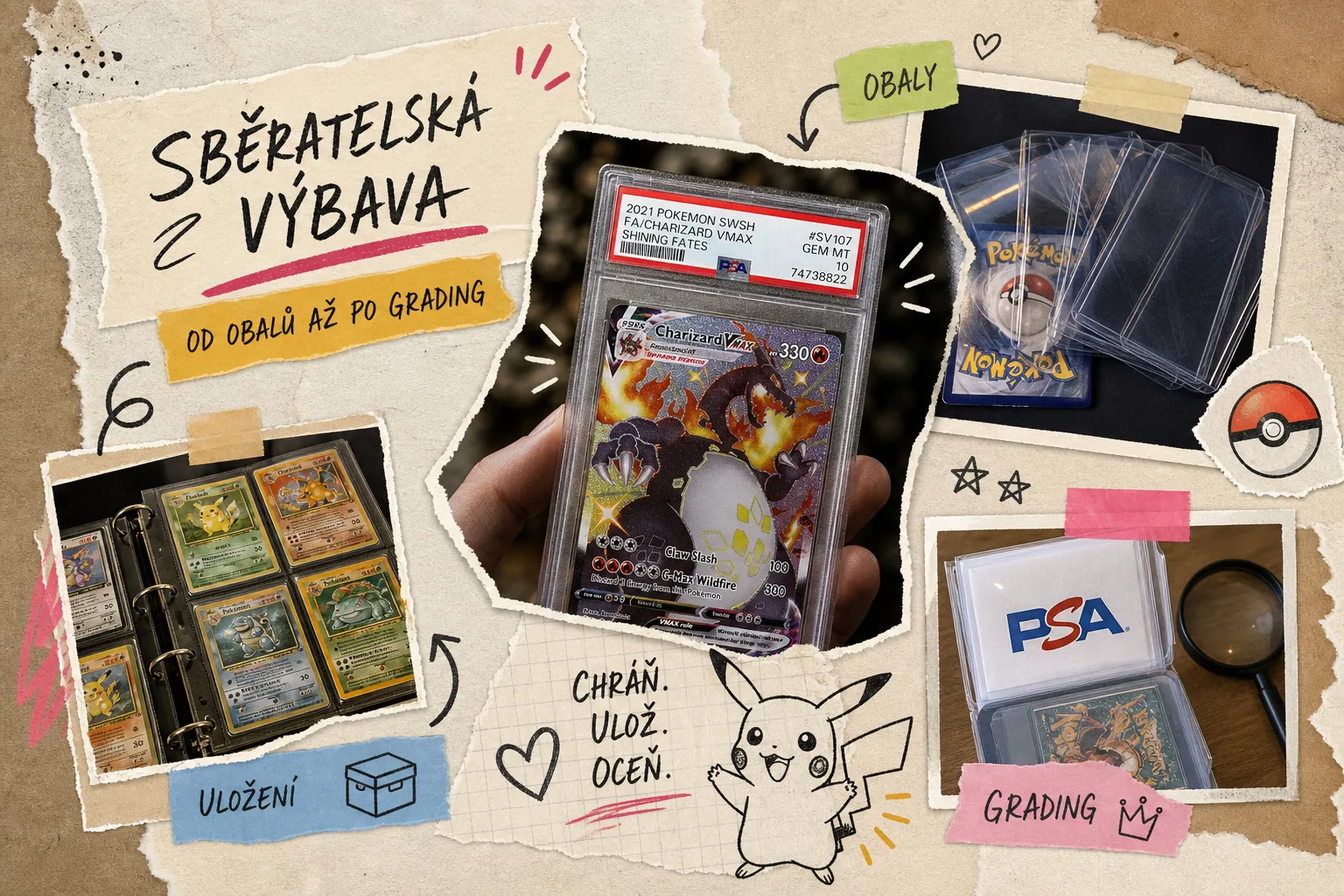 Výbava sběratele Pokémon karet: od obalů až po grading